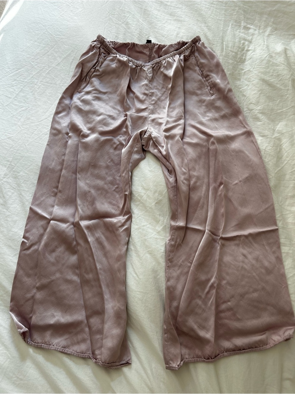 J crew Women's Wide-Leg Satin Pants - Dusty Mauve